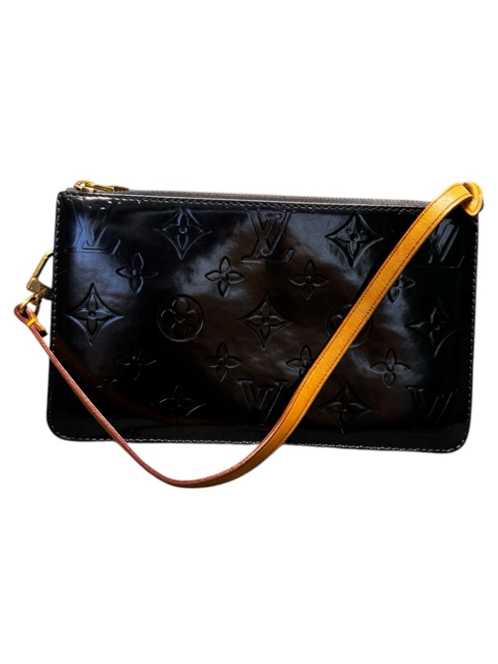 Louis Vuitton Authentic Black Vernis Lexington Tan Strap + Dust Bag + Paper Tote - Picture 3 of 17